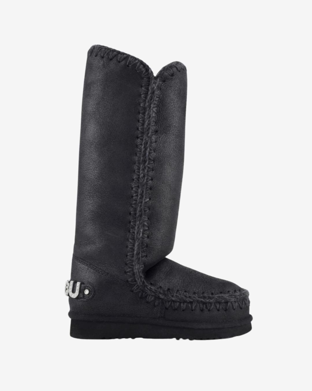 Mou Eskimo 40 Rhinestones Logo Cracked Black