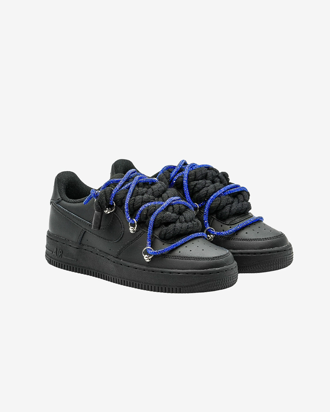 Air Force Rope Black Laces Swarovski Blue