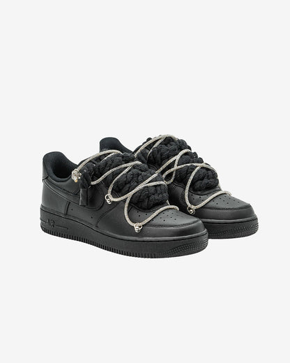 Air Force Black Rope Laces Swarovski