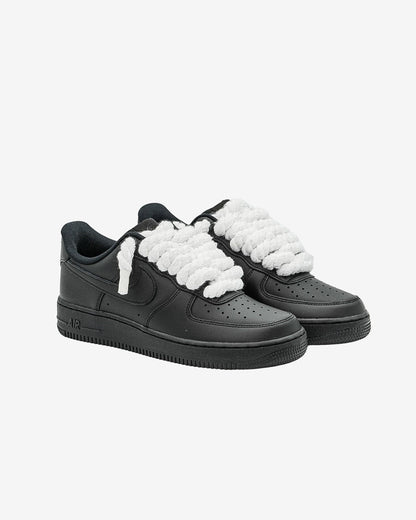 Air Force Black Rope Laces White