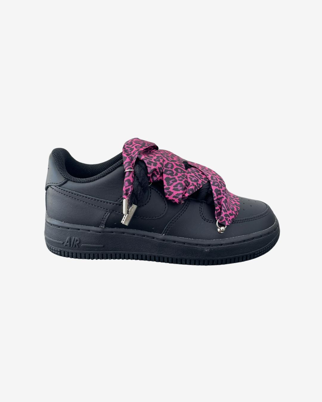 Air Force Rope Black Laces Leopard Fucsia